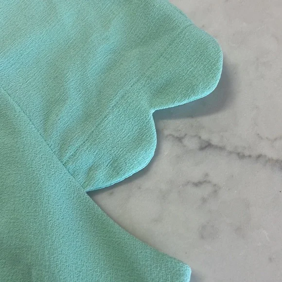 Monteau Mint Green Scalloped Dress Large - Picture 3 of 6